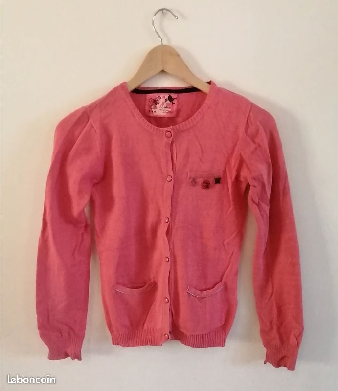 Gilet fille corail T12 ans (image 2)