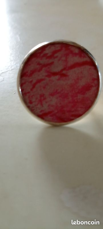 Bague de créateur argent et rose réglable (image 3)