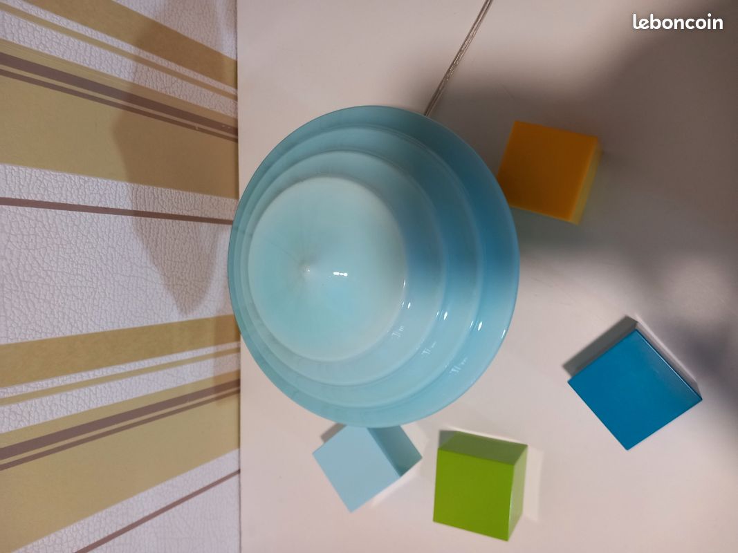 LAMPE A POSER "OPALINE BLEUE" ViNTAGE (image 6)