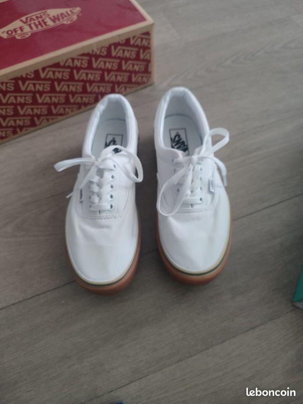 Authentic Vans Blanche Toile Vans Sneakers Homme Ua Authentic Blanc