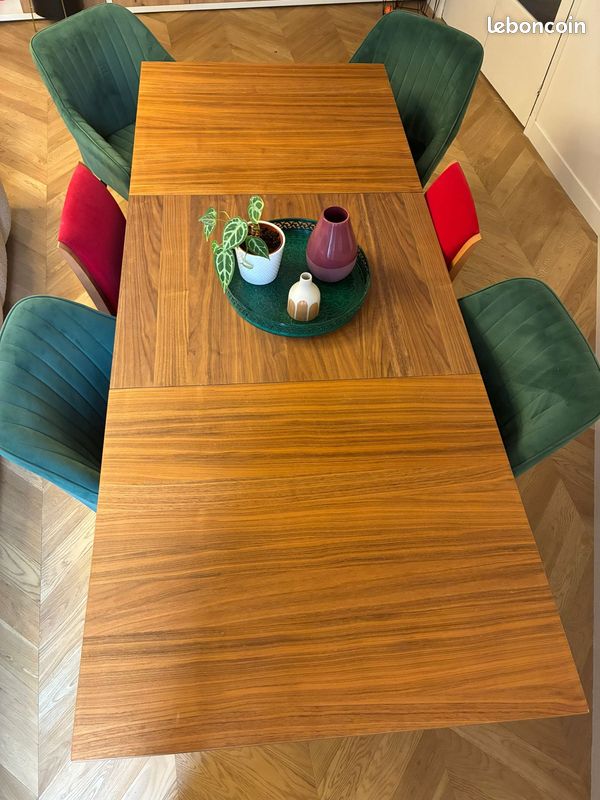 Table à manger 150cm extensible WATFORD Noyer - 6/8pers (image 8)