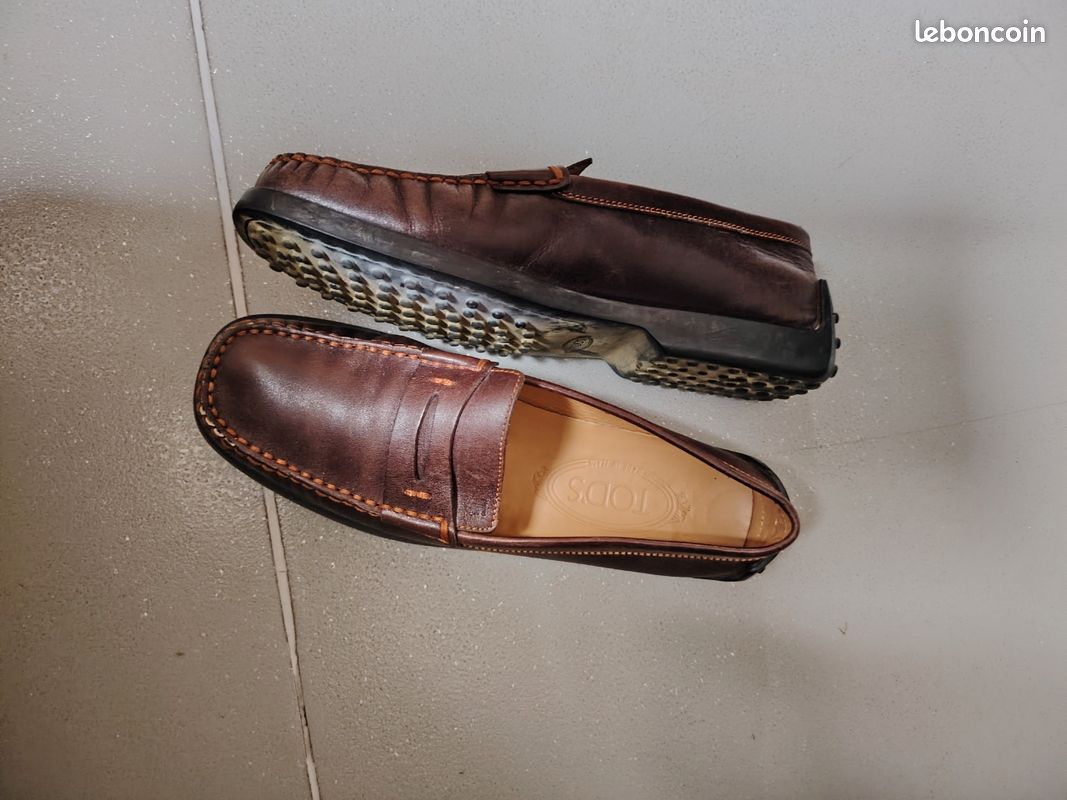 Mules En Cuir Et Bois Verni Accessoire Diffusion - Taille 37 - Marron - Vintage Occasion