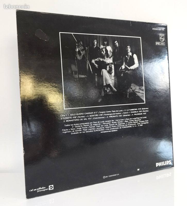 Paco De Lucia disque vinyle 33 tours Solo Quiero Caminar (image 2)