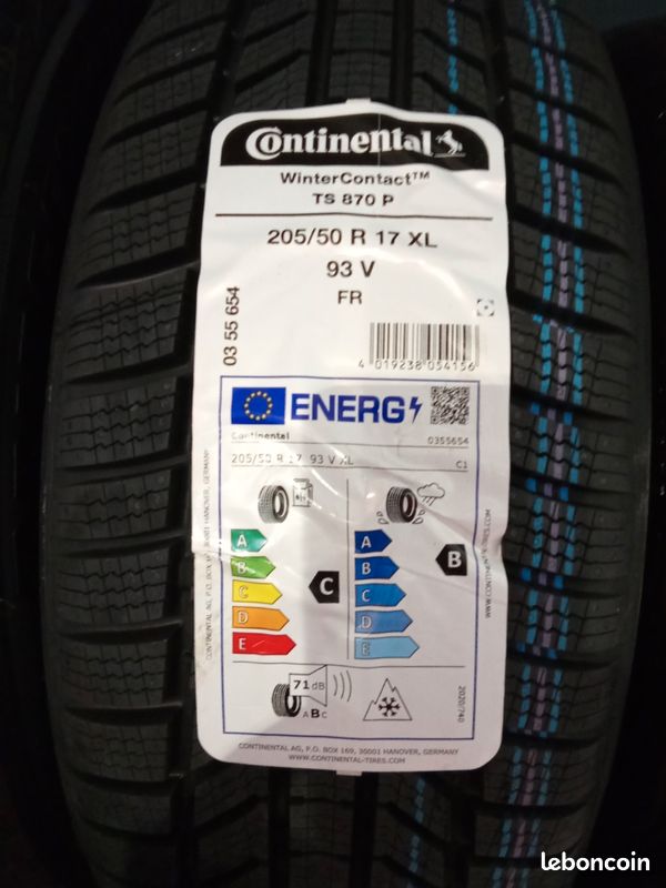 4 pneus neuf hiver 205 50r17 93v continental 250
A saisir Bradé fixe
pas d envois (image 1)