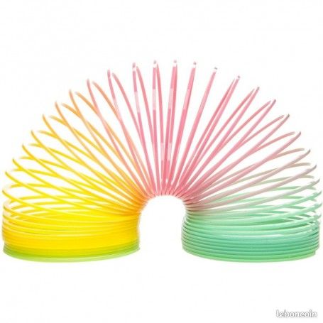 Jeu de Ressort Magique Fluo Arc en Ciel Spiral Jouet Enfant