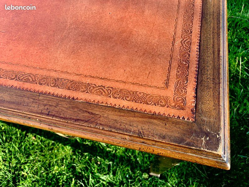 Ensemble bureau et 2 fauteuils style Empire bois massif et cuir (image 19)