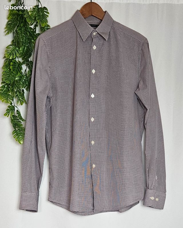 Chemise Homme Theory à Carreaux Gris/noir - 100% Coton - Taille L - Neuve Avec étiquettes