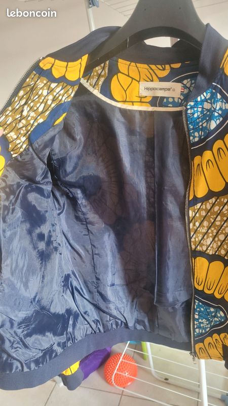 Veste Femme Hippocampe Liberty Print - Coupe Workwear - Coton - Taille 38 - Made In France - Occasion Très Bon état
