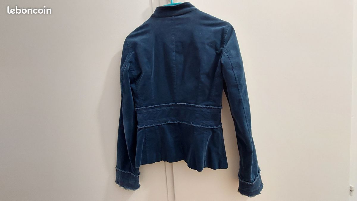 Veste promod velours fin bleu petrole taille 38 (image 2)