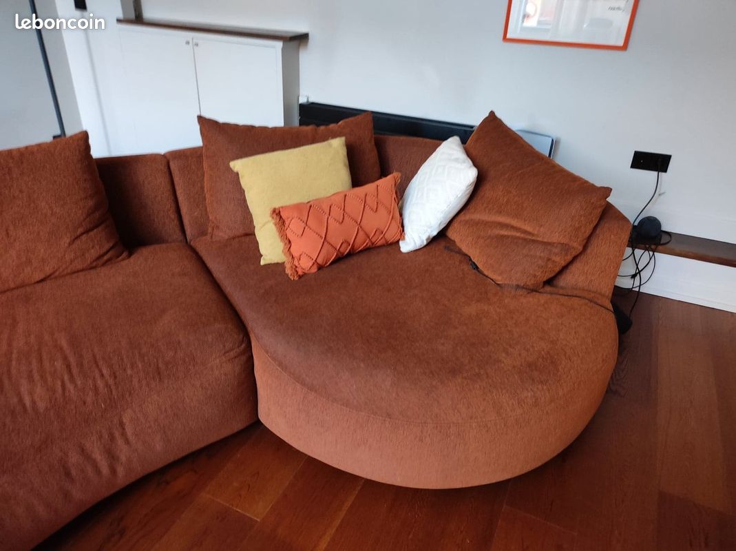 Canapé Xxl moderne angle moutarde (image 3)