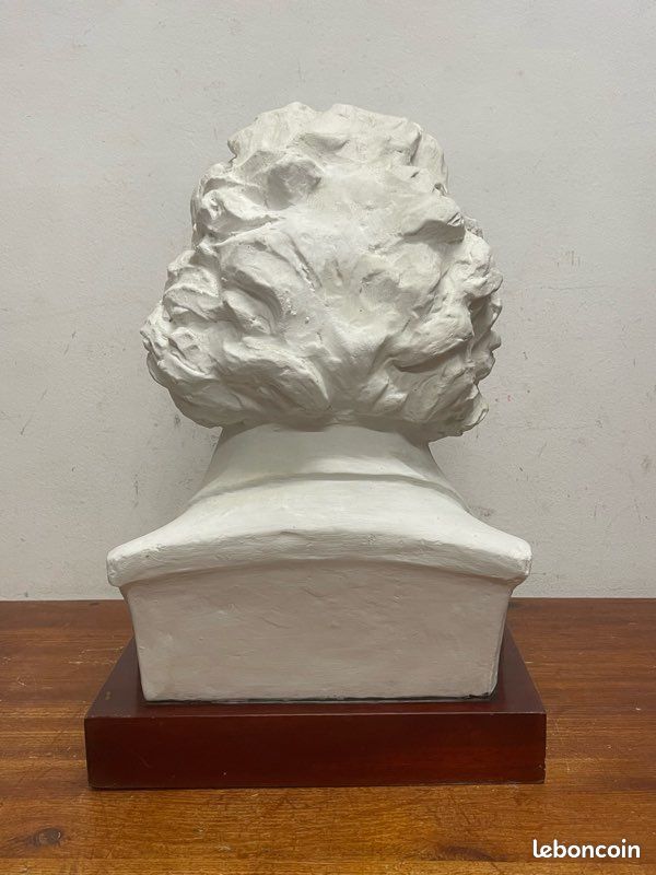 Buste Beethoven En Plâtre Armé - Hauteur 20cm - Sculpture Déco France
