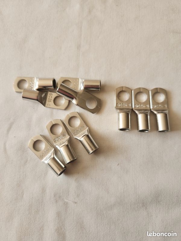 Cosses à Sertir 25mm/10 - Lot De 20 - Neuf - Pour Installation électrique