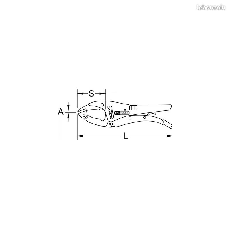 KS Tools Pince Étau 10" Bec Long - Pince Multifonction 0-85mm Pour Professionnels