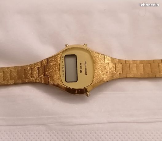 Montre Femme Vintage Maty Quartz - Boîtier Argenté 22mm, Bracelet Cuir Noir - Occasion