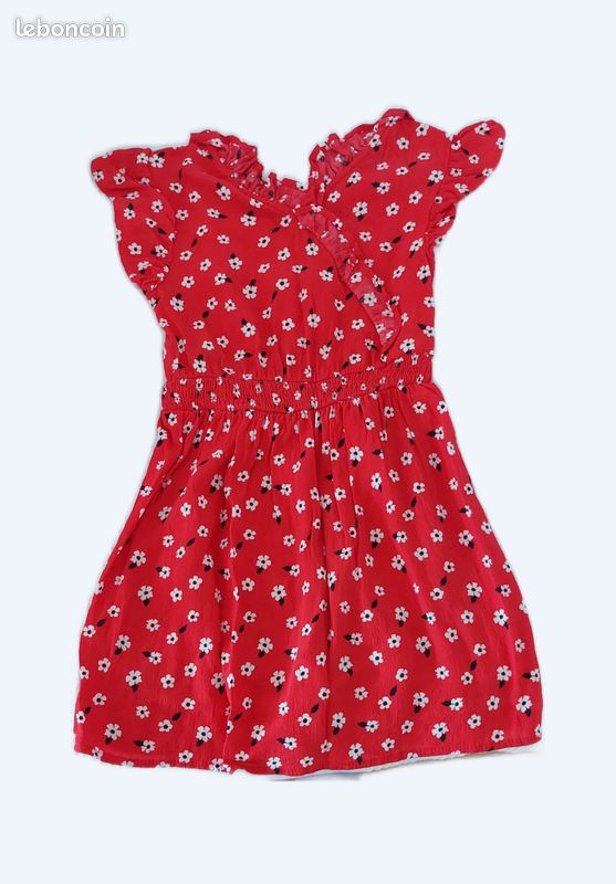 Robe ROUGE à fleur blanche Vêtements