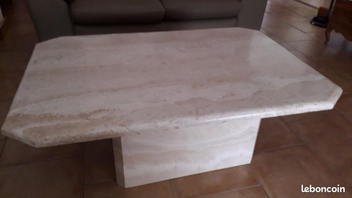 Table basse en marbre rectangulaire (image 2)