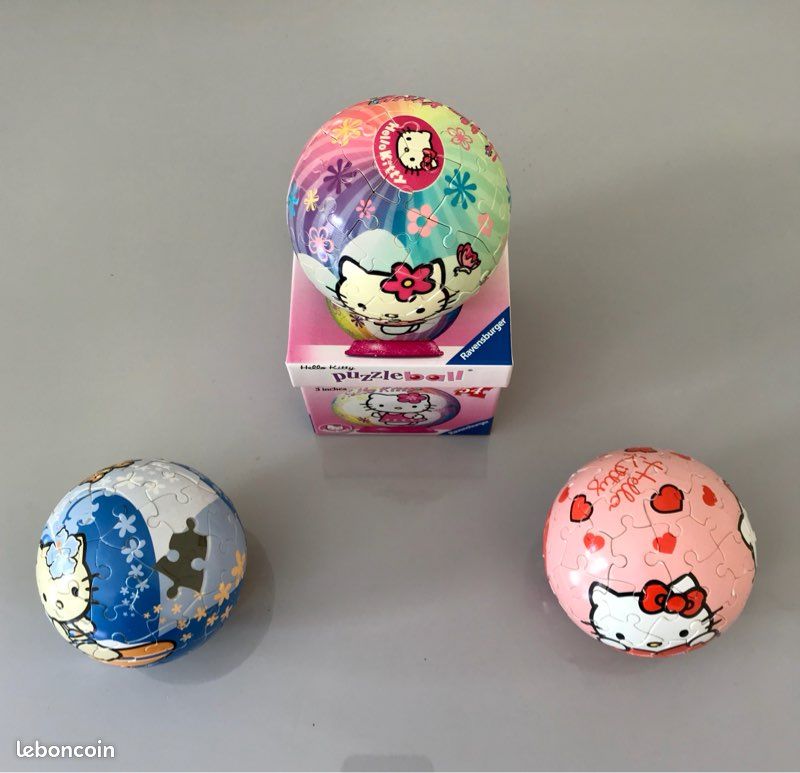 Lot 3 puzzles ball Hello Kitty (image 2)