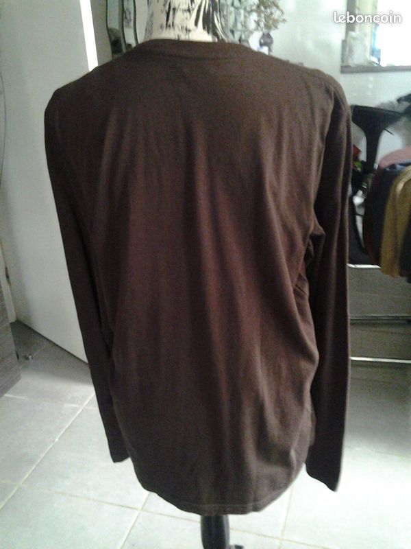 Tee shirt marron manches longues - celio-t.xl (image 3)