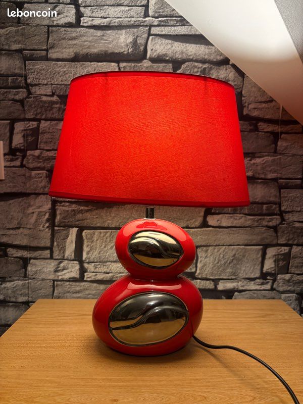 Lampe vintage de chevet design orange 1960