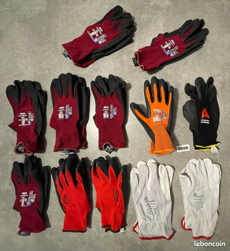 Lot De 12 Paires De Gants De Travail FUZZIO - Taille 9/L, Rouge, Revêtement Latex - Neuf Pour Jardinage/Bricolage