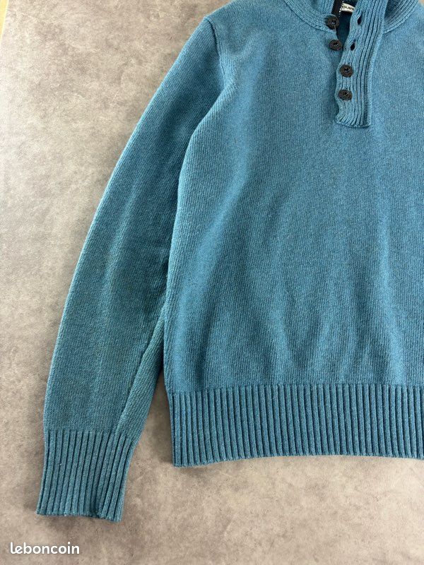 Pull 1/4 Zip col camionneur Stone Island Bleu taille XL (image 6)