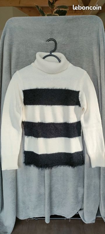 Pull blanc et noir Morgan - Taille M (image 1)