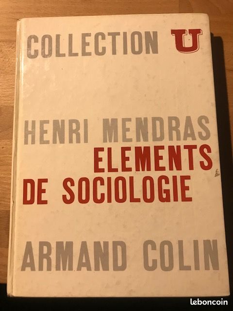 Elements de sociologie de Henri Mendras Edition Armand colin collection U livre rare1967 (image 1)