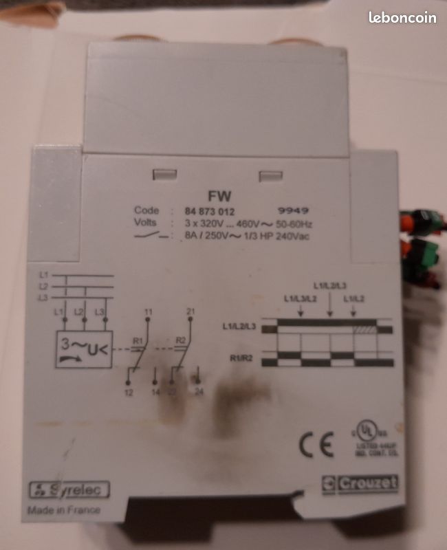Relais 3 phases Monitor Crouzet FW 3x320 v Occasion (image 2)