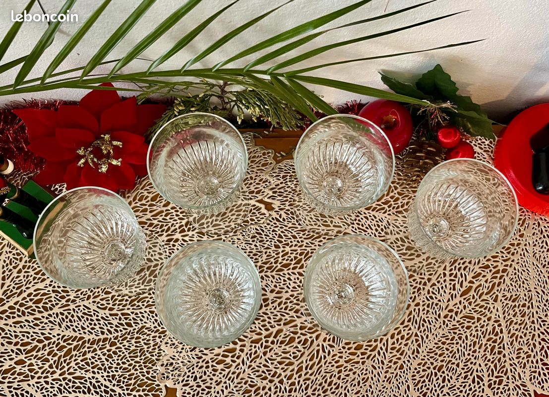 6 verres liqueur 8 cl en verre trempé VMC Reims France vintage | Selency