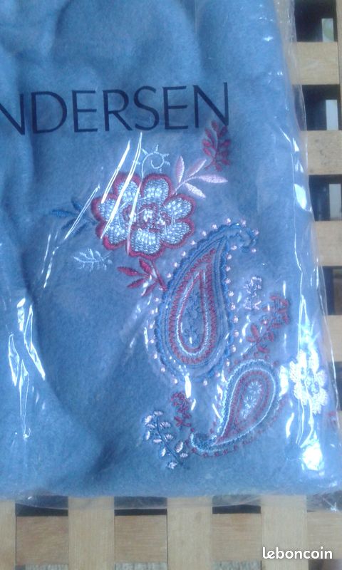 Veste / gilet polaire gris avec broderie Nathalie Andersen pour Damart taille M / neuf (image 2)