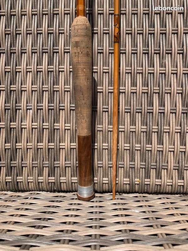 Canne à Mouche En Bambou Refendu 198 Cm – Soie 3/4, Action Semi-parabolique, France