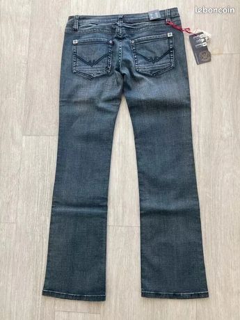 Jeans Large Femme Golden Days - Taille 40 - Coupe Wide-leg En Coton élasthanne - Bleu Délavé - Neuf Avec étiquettes