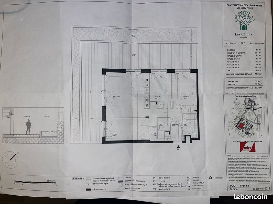 Appartement a louer massy - 4 pièce(s) - 78 m2 - Surfyn