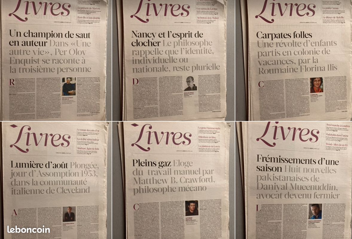 28 N° du Libération Supplément Livres (8 Pages) de 2010 (Enquist-J.L. Nancy-F. Ilis-Scibona-M.B. Crawford-Mueenuddin-C. Godin-Treichel-Thubron-Calaferte-C. Keegan-Revue Capharnaum-D. Mina-Del Valle .. (image 2)
