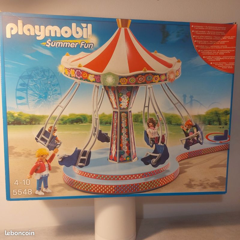 PLAYMOBIL 5548 Giostra Volante Con Luci LED: Azionamento Manuale O Elettrico Per Bambini 4+