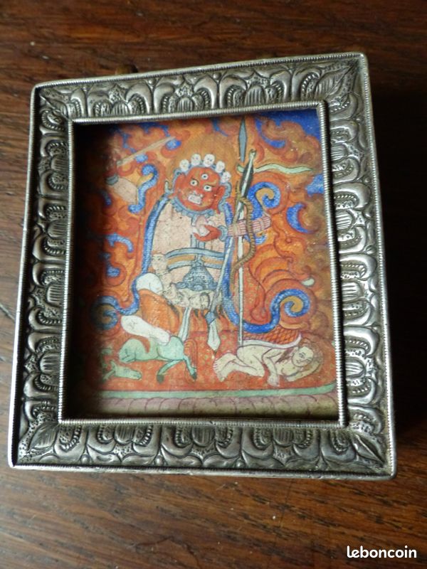 Gau Ghau Tibetain reliquaire bouddhiste 19 s. Tibet Hayagriva thangka tanka (image 6)