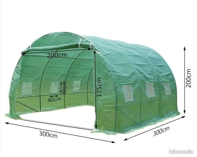 Serre jardin 9m² galvanisé 3x3x2m verte tomates semi (image 4)