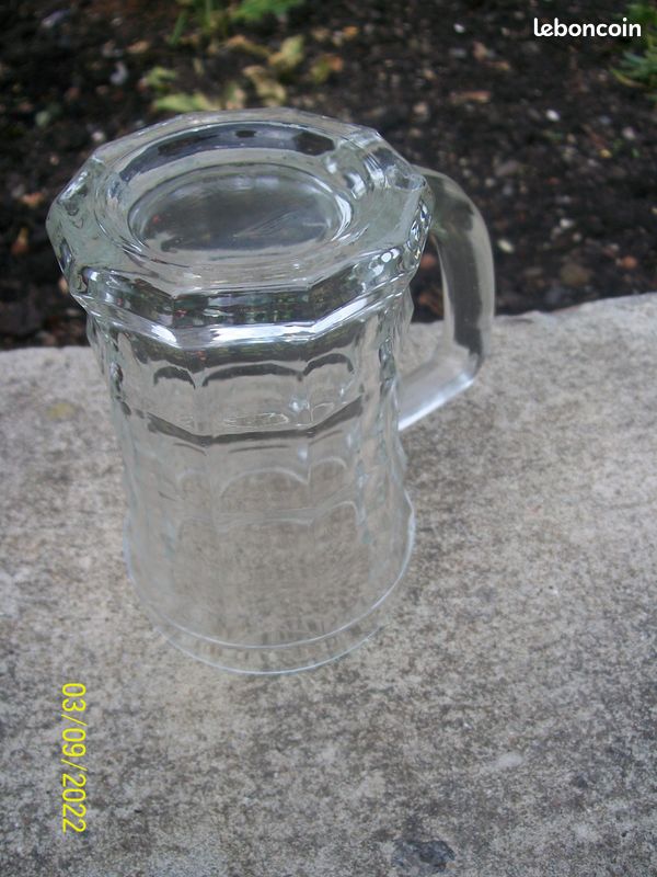 Chopes à Bière Verre Blanc Fantaisie origine 1965 (image 4)