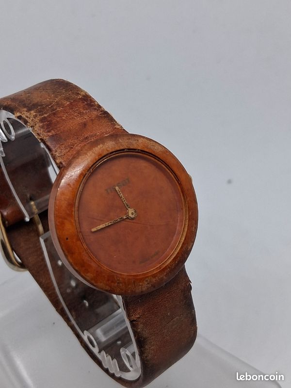 Bracelet De Montre Cuir Vintage Tissot - Marron Foncé - Neuf Sans étiquette
