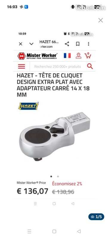 Cliquet neuf hazet (image 1)
