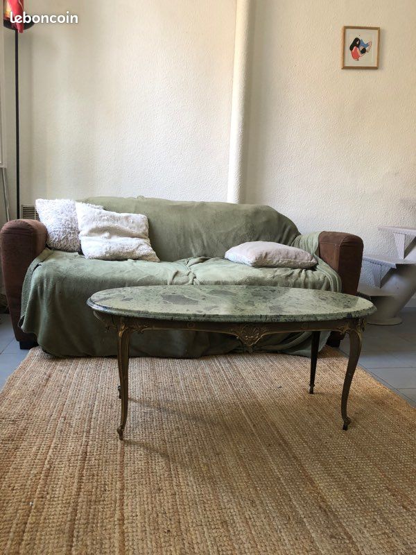 Table basse en marbre vert (image 5)