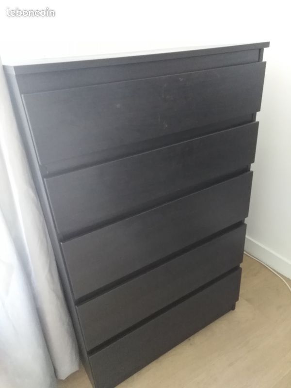 Meuble tiroirs IKEA noir (image 2)