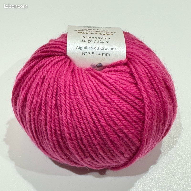 Laine Mérinos Altesse framboise 10 pelotes de 50g 130m (image 4)