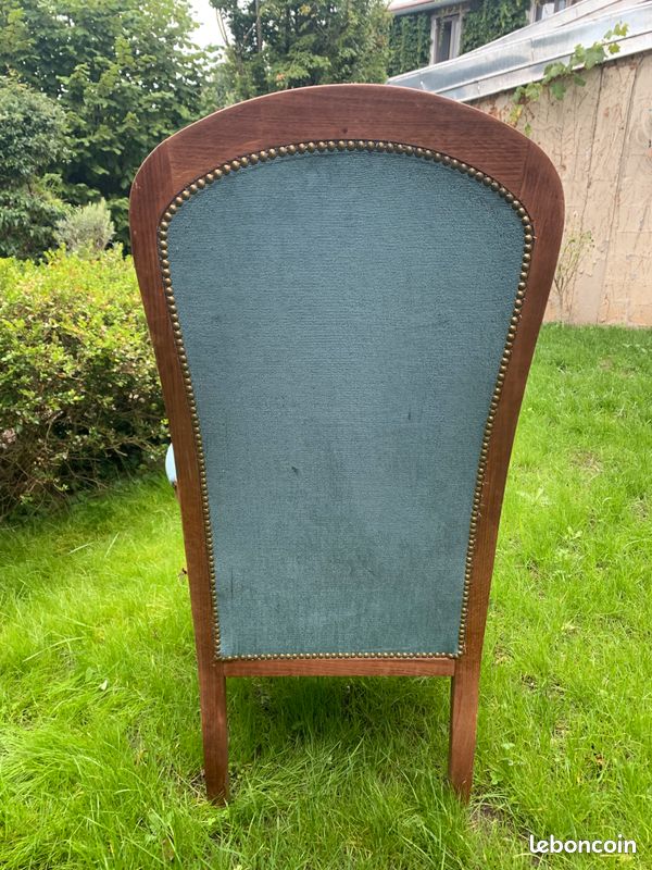 Magnifique fauteuil Louis Philippe bleu canard (image 4)