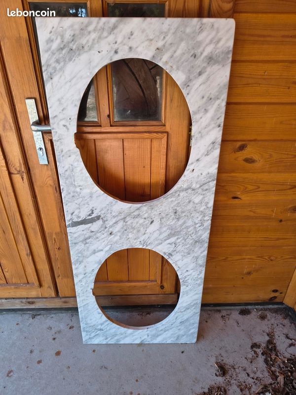Plaque marbre pour double vasque (image 1)