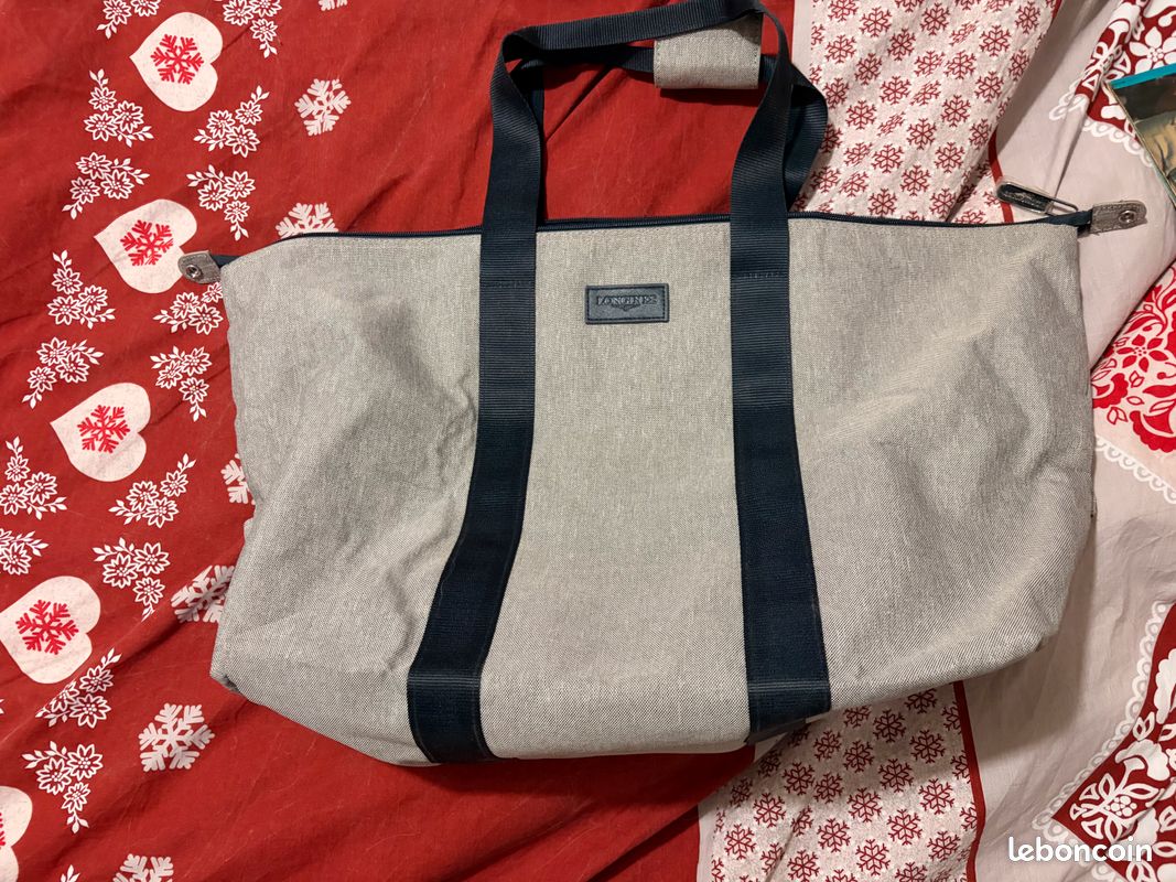 👜 Sac Cabas Pliable Longines — Toile Recyclée Gris / Marine — avec Pochette — Sac Promotionnel Horlogerie ✨ (image 1)