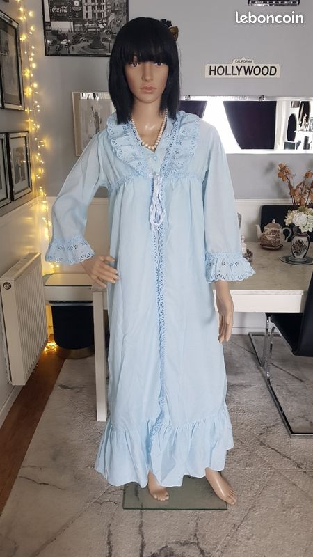 Chemise De Nuit Vintage Eliane - Taille 50, Couleur Saumon, Polyamide - Neuf Sans étiquettes