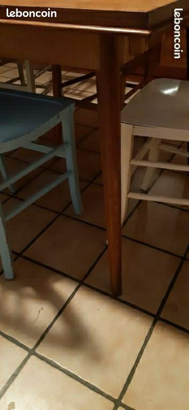 Table vintage pieds compas (image 3)