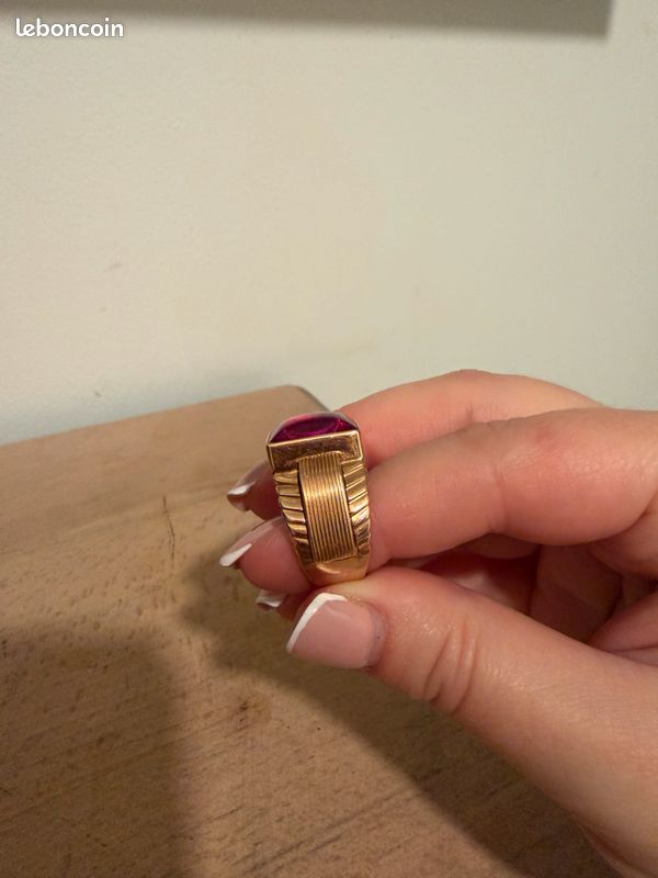 Bague pour homme en or jaune 18 Cts avec Lapis Lazuli . Taille 64