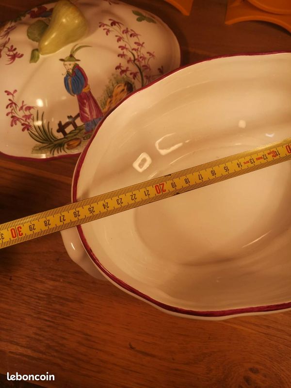 Soupière en Faïence Décor Chinoiseries Peint Main (image 8)